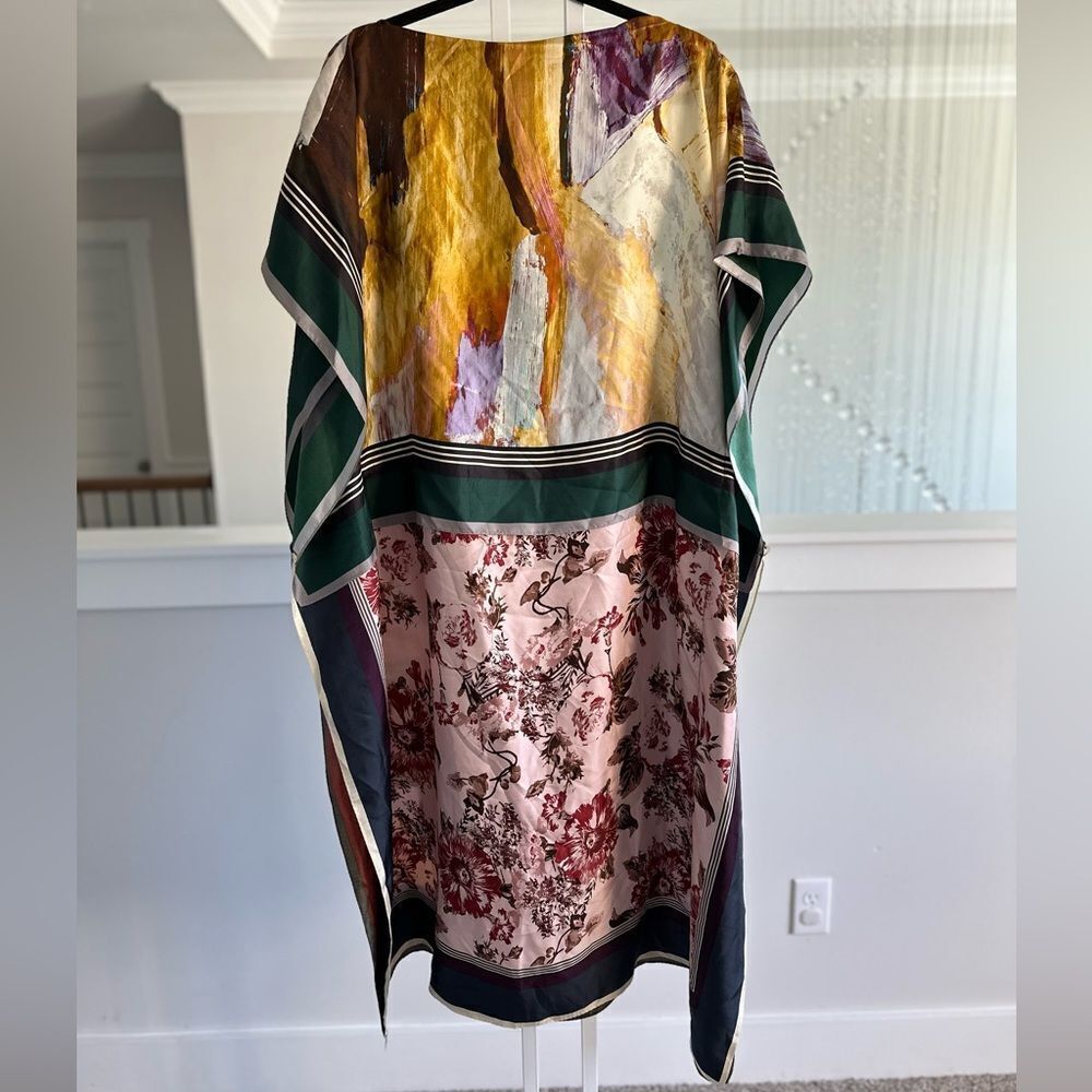Zara 100% silk printed tunic kaftan dress - Picture 8 of 9